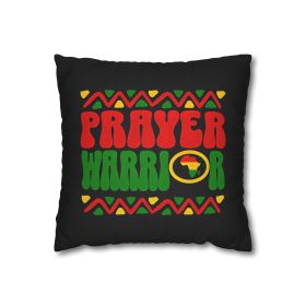 Decorative Throw Pillow Cover - Set Of 2, Prayer Warrior Christian Inspiration Africa Red And Green