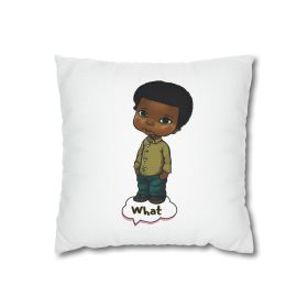 Decorative Throw Pillow Cover With Zipper - Set Of 2, What, African American Boy Illustration Art