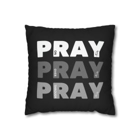 Decorative Throw Pillow Cover - Set Of 2, Pray On It Over It Through It - Scripture Inspiration