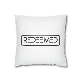 Decorative Throw Pillow Cover - Set Of 2, Redeemed Christian Inspiration Biblical Motivational Quote - Black