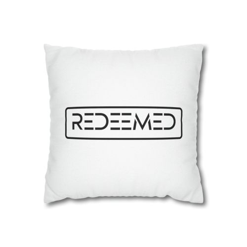 Decorative Throw Pillow Cover - Set Of 2, Redeemed Christian Inspiration Biblical Motivational Quote - Black