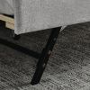 Twin Size Upholstery DayBed with Twin Size Erectable Trundle and USB Charging Design, Linen Beige