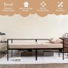 Twin Size Metal Daybed Frame Quick Lock Steel Support Twin Daybed Frame, Black