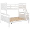Twin over Full Bunk Bed with ladder, Safety Guardrail, Perfect for Bedroom, White(Old SKU: SM000118AAK-1)