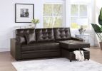 SECTIONAL in Black Faux Leather