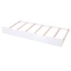 Queen Size Storage Platform Bed with Pull Out Shelves and Twin XL Size Trundle, White