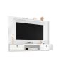 Manhattan Comfort Liberty 70.86 Floating Wall Entertainment Center with Overhead Shelf in White