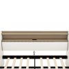 Twin Size Daybed with Storage Drawers, Upholstered Daybed with Charging Station and LED Lights, White