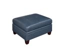 Genuine Leather Ink Blue Tufted 8pc Sectional Set 3x Corner Wedge 3x Armless Chair 2x Ottomans Living Room Furniture Sofa Couch