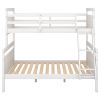 Twin over Full Bunk Bed with ladder, Safety Guardrail, Perfect for Bedroom, White(Old SKU: SM000118AAK-1)