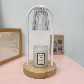 Bedroom Aromatherapy Melting Candle Lamp (Option: Mini Clear Light Round Wood-EU)