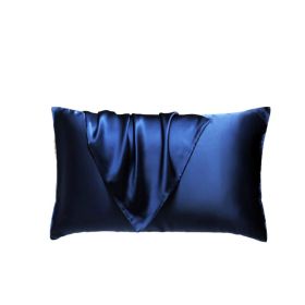 Silk Pillowcase for Hair and Skin, Mulberry Silk Pillow Cases 2Pack (Color: Navy blue)