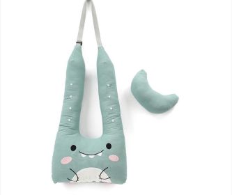 Adjustable Car Adult Creative Head Pillow Travel Sleep U Neck Pillow (Color: Green)