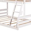 Twin over Full House Bunk Bed with Built-in Ladder,Gray