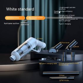 Wireless Blowing And Suction Integrated Vacuum Cleaner Handheld Dust Blower Dual Use In Car And Home Vacuum Cleaner (Option: 219X62X164mm-127 White Standard)