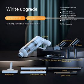 Wireless Blowing And Suction Integrated Vacuum Cleaner Handheld Dust Blower Dual Use In Car And Home Vacuum Cleaner (Option: 219X62X164mm-127 White Upgrade Mop Model)