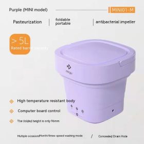 Folding Mini Mother And Baby Washing Machine (Option: Purple M-European Standard)