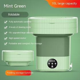 Plastic Folding Washing Machine Automatic Washing Underwear Panty Socks Baby Pet Clothes Dormitory Washing Integrated (Option: Green-UK)