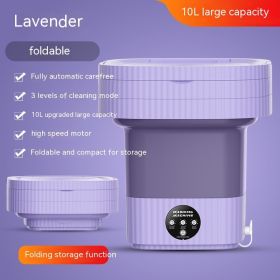 Plastic Folding Washing Machine Automatic Washing Underwear Panty Socks Baby Pet Clothes Dormitory Washing Integrated (Option: Purple-UK)